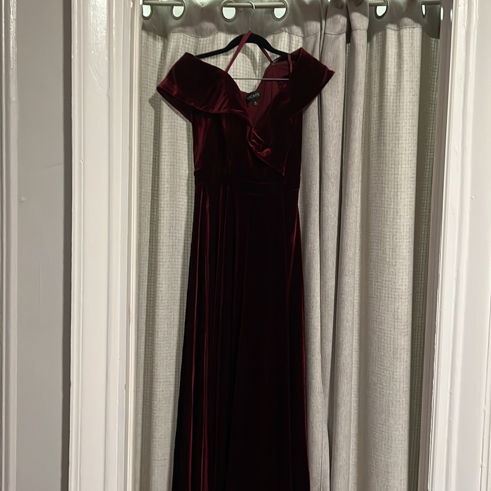 Off the should long gown velvet xscape dress